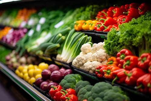鲜活呈现 农产品摄影图中新鲜蔬菜的货架艺术